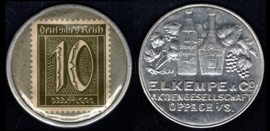 Germany Encased Postage Stamp Briefmarkengeld (Stamp Money) 10 Pfennig