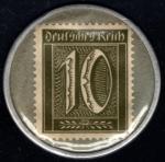 Germany Encased Postage Stamp Briefmarkengeld (Stamp Money) 10 Pfennig