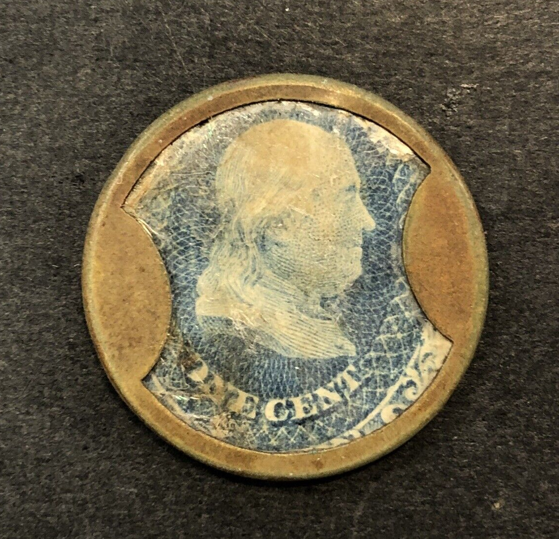Civil War Encased Postage Stamps - Mendums Wine Emporium