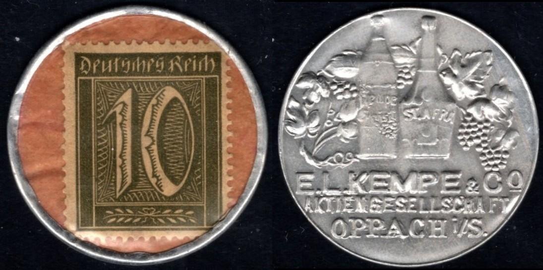 Germany 10 Pfennig Encased Postage Stamp