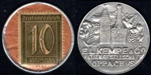 Germany 10 Pfennig Encased Postage Stamp