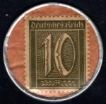 Germany 10 Pfennig Encased Postage Stamp