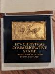 1974 Staffa Scotland Christmas Stamp in Gold Case