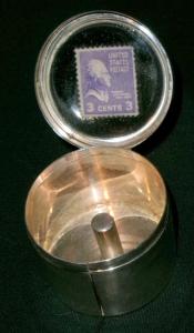 Sterling Postage Stamp Roll Holder with 3-Cent Stamps