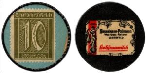 Germany 10 Pfennig Encased Postage Stamp