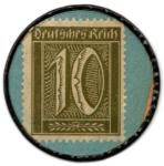 Germany 10 Pfennig Encased Postage Stamp