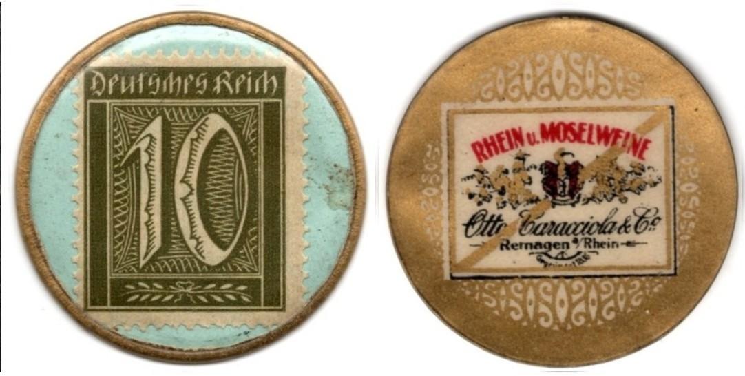 Rare Germany Encased Postage Stamp 10 Pfennig