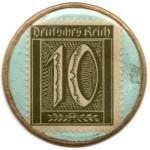 Rare Germany Encased Postage Stamp 10 Pfennig