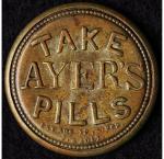 1862 Ayers Pills 3¢ Encased Washington Stamp