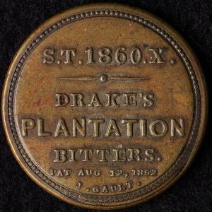 1¢ Drake's Plantation Bitters 1862 Encased Stamp