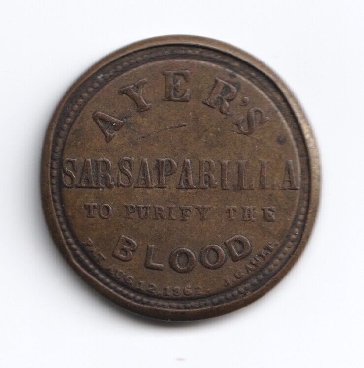 Ayers Sarsaparilla Encased Postage Stamp Coin EP34 EP15a