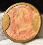 1862 Ayer's Cathartic Pills 3 Cent Encased Stamp
