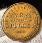 1862 Ayer's Cathartic Pills 3 Cent Encased Stamp