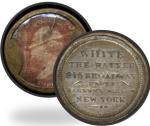 White the Hatter 3¢ Encased Postage Stamp 1862