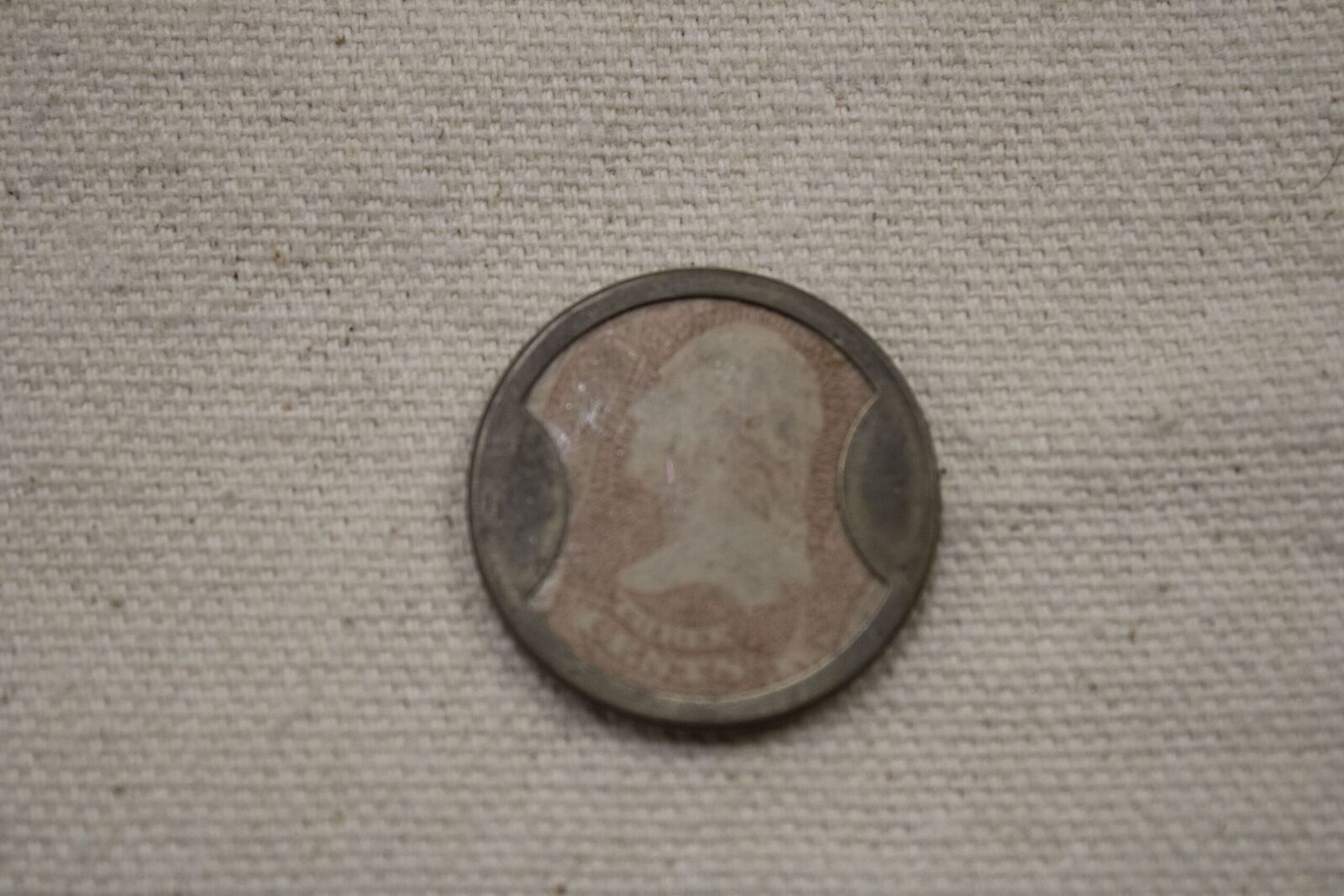 1862 3c Encased Postage Stamp: Ayers Pills EP9