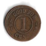 Civil War 1 Cent Knickerbocker Currency Token