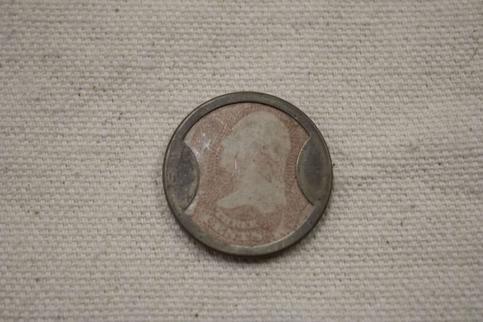 1862 3c Encased Postage Stamp: Ayers Pills EP9