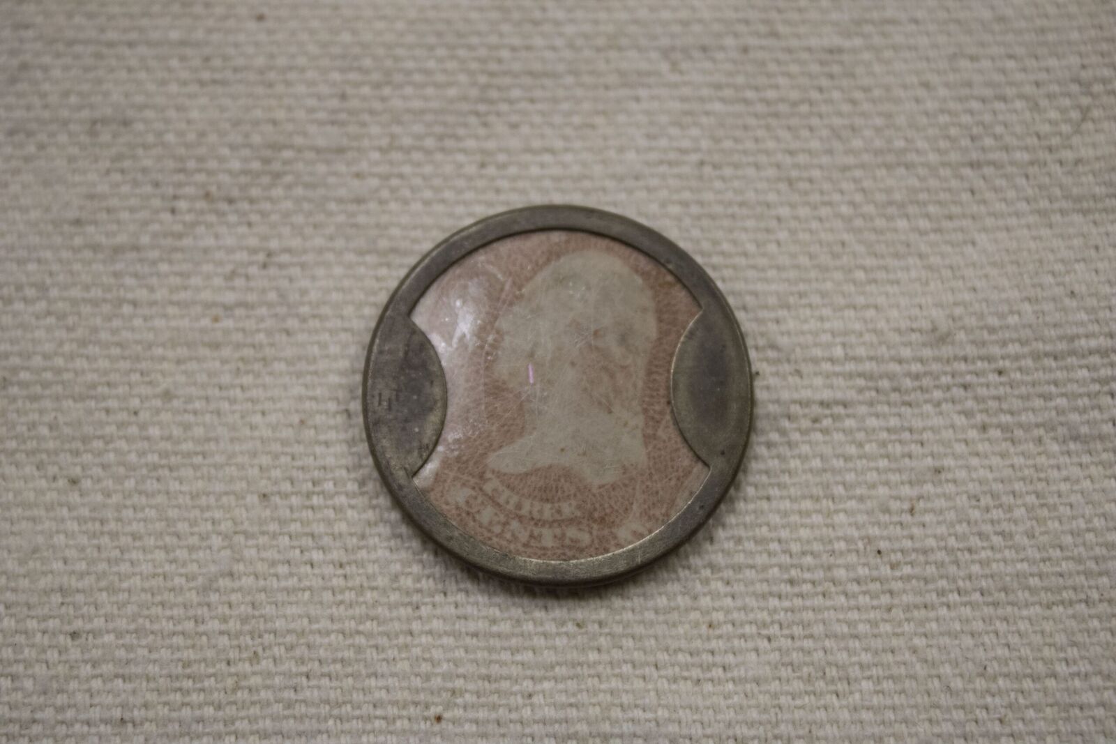 1862 3c Encased Postage Stamp: Ayers Pills EP9