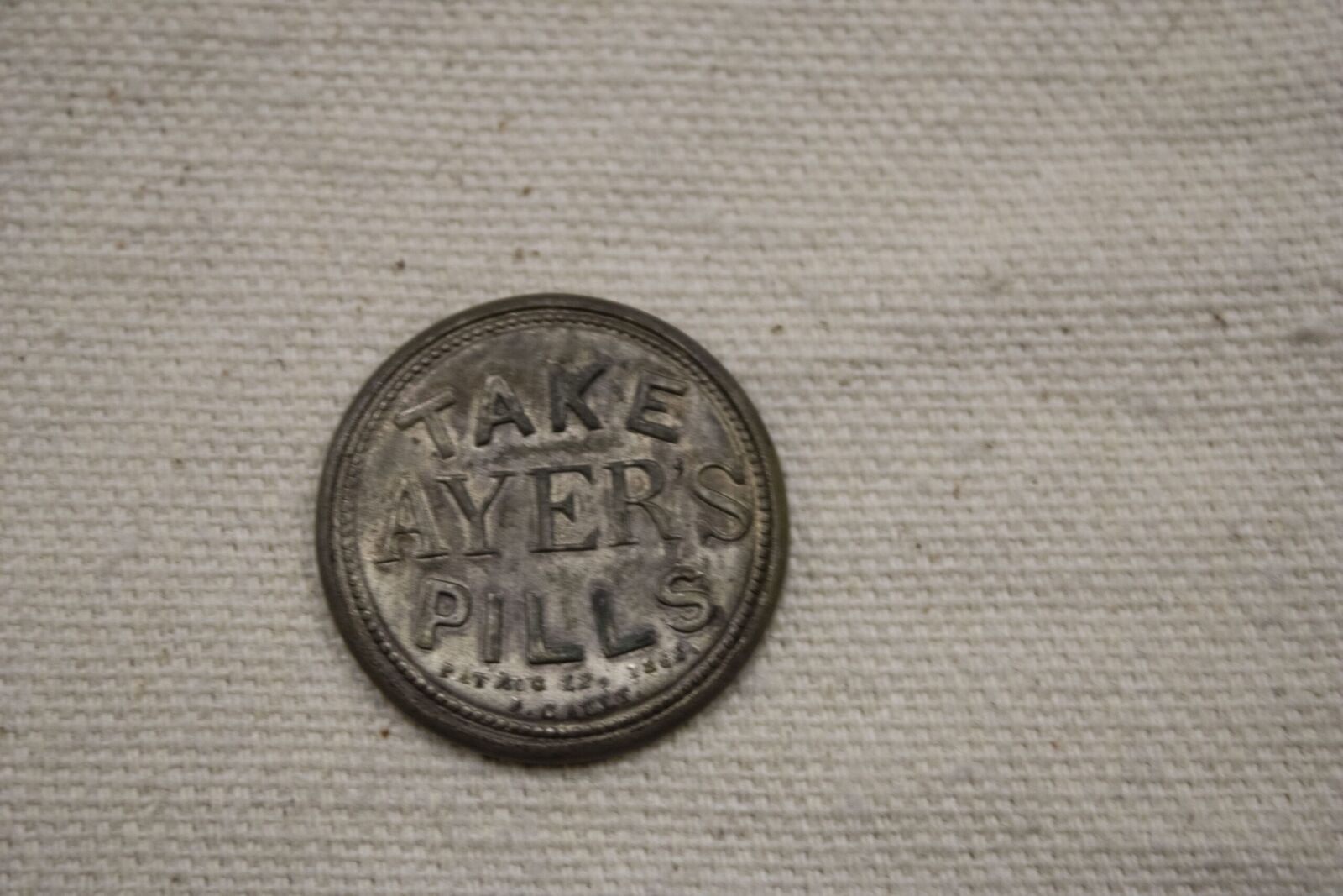 1862 3c Encased Postage Stamp: Ayers Pills EP9