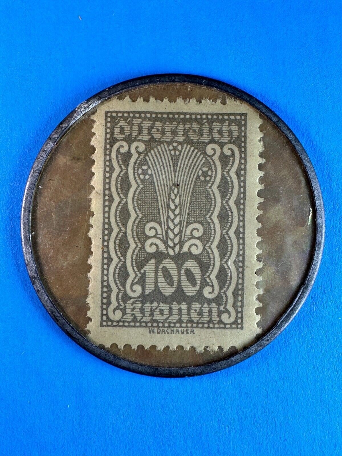 Austria 100 Kronen Encased Postage Stamp Token