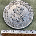 Columbian Exposition Aluminum Encased Columbus Stamp