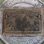 Columbian Exposition Aluminum Encased Columbus Stamp