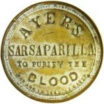 1862 3¢ AYERS Sarasaparilla Encased Postage Stamp