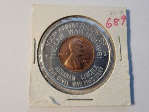 1960 Numismatic Convention Encased Civil War Cent