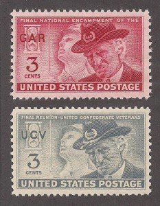 Civil War Veterans 1949 & 1951 U.S. Stamps