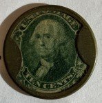 1862 Civil War 10c J. Gault Encased Stamp