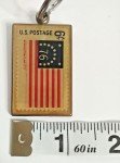 Antaya .6 CENT Brass Key Chain with U.S. Stamp