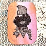 Large Copper Batik TJAP Stamp in Wood Frame