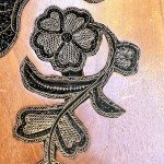 Large Copper Batik Stamp in Wood Frame