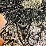 Large Copper Batik TJAP Stamp in Wood Frame