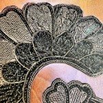 Large Copper Batik Stamp in Wood Frame
