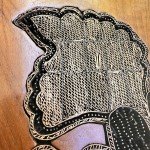Large Copper Batik TJAP Stamp in Wood Frame