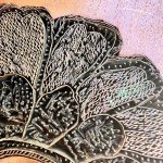 Large Copper Batik Stamp in Wood Frame