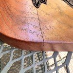 Large Copper Batik TJAP Stamp in Wood Frame