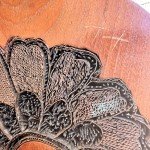 Large Copper Batik Stamp in Wood Frame