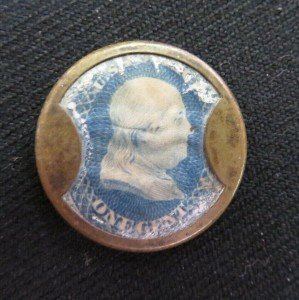 1-Cent Blue Mint Encased Postage Stamp EP13a