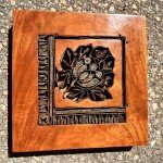 Copper Batik TJAP Stamp in Wood Frame