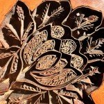 Copper Batik TJAP Stamp in Wood Frame