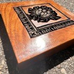Copper Batik TJAP Stamp in Wood Frame