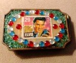 Elvis Presley Belt Buckle with Encased Stamp