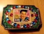 Elvis Presley Belt Buckle with Encased Stamp