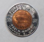 Dayton Ohio Encased Forest Park Cent Stamp