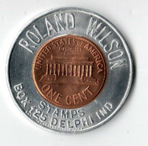 Roland Wilson 1959 Encased Penny Stamp