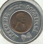 Vintage 1953 Good Luck Encased Cent