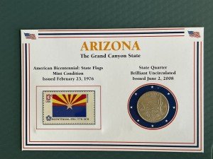 Arizona Encased Postage Stamp with Quarter Display