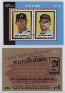 2011 Topps Heritage Encased Stamps Jair Jurrjens & Nick Markakis